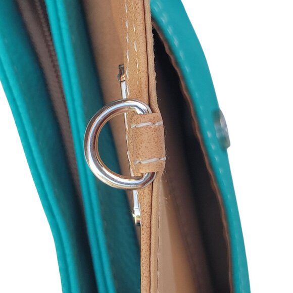 MultiSac Turquoise & Tan Faux Leather Mini Crossbody Bag - Picture 7 of 13